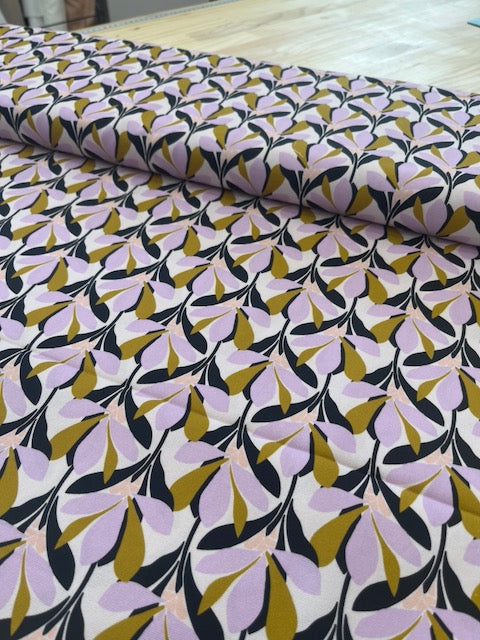 Lily Flower Cotton Duck Fabric