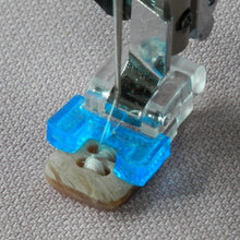 Sew on button presser foot