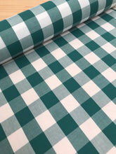 Green and White Gingham Cotton